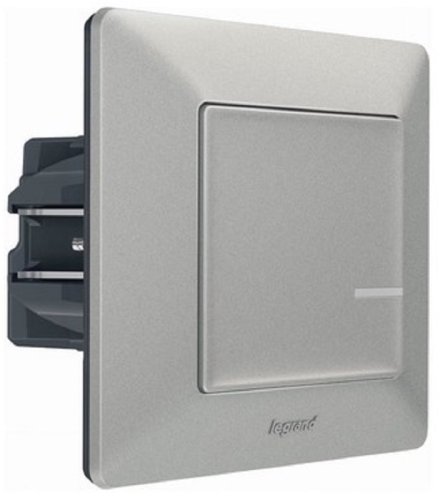 Умный выключатель с опцией диммирования 5-300Вт Valena Life Netatmo 1-кл. IP20 алюминий Умный выключатель с опцией диммирования 5-300Вт Valena Life Netatmo 1-кл. IP20 алюминий