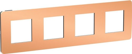 Рамка универсальная Schneider Electric Unica Studio Metal 4-м. медь/антрацит картинка