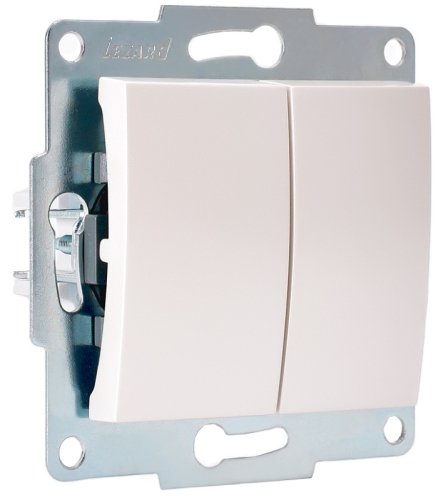 Выключатель без рамки Lezard Karina 2-кл. жемчужно-белый/перламутр картинка