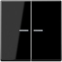 Лицевая панель Jung A creation для 2-кл. выключателя с подсветкой черный картинка
