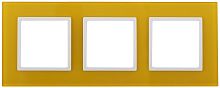 Рамка универсальная Эра Elegance 3-м. стекло желтое/белый картинка