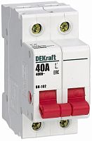 Выключатель нагрузки (мини-рубильник) DeKraft ВН-102 2п 40А тип AC картинка