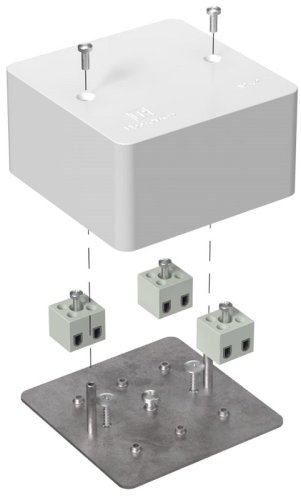 Коробка огнестойкая для кабель-канала Промрукав 85x85x45мм 6x2,5мм IP40 белый