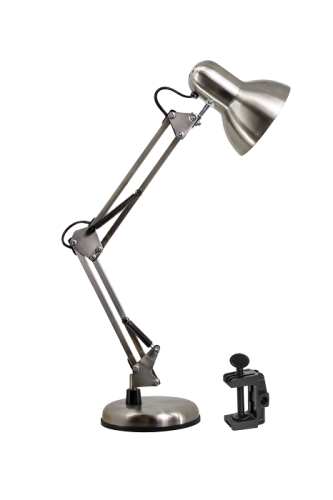 Светильник настольный ЛОН MT2001 A/C 220В 60Вт Никель/подставка+струбцина фото Светильник настольный ЛОН MT2001 A/C 220В 60Вт Никель/подставка+струбцина картинка