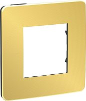 Рамка универсальная Schneider Electric Unica Studio Metal 1-м. золото/антрацит