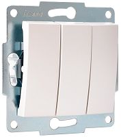 Выключатель без рамки Lezard Karina 3-кл. жемчужно-белый/перламутр картинка