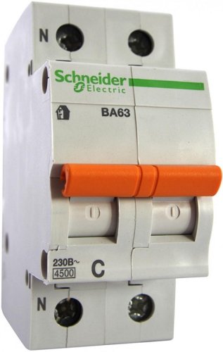 Выключатель автоматический Schneider Electric Домовой 2п C 20А ВА63 4.5кА картинка фото 2