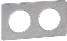 Рамка универсальная Schneider Electric Odace 2-м. металл алюминий мартель/белый картинка