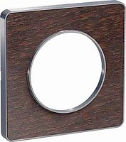 Рамка универсальная Schneider Electric Odace 1-м. дерево венге/алюминий картинка