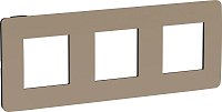 Рамка универсальная Schneider Electric Unica Studio Color 3-м. песочный/антрацит