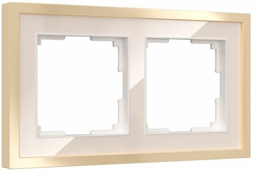 Рамка универсальная Werkel Baguette 2-м. металл айвори/латунь картинка