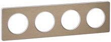 Рамка универсальная Schneider Electric Odace 4-м. металл полированная бронза/белый картинка