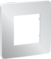 Рамка универсальная Schneider Electric Unica Studio Metal 1-м. хром/белый