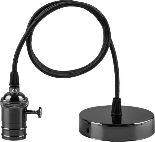 Светильник подвесной Feron LH129 230V E27 с выключателем черный/1м картинка 