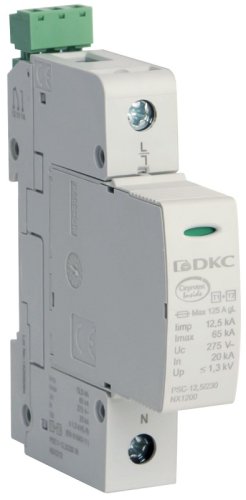 Ограничитель импульсных напряжений УЗИП DKC Jupiter 1п L-N классI+II 12.5кА с NFC картинка