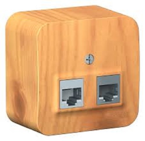 Розетка телефон+компьютер накладная Systeme Electric Blanca 2-м. RJ11+RJ45 5е ясень картинка фото 2