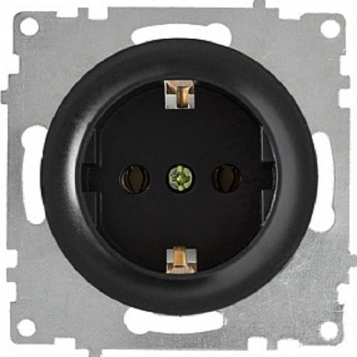 Розетка с заземлением без рамки OneKeyElectro Florence 1-м. черный фото фото 2 Розетка с заземлением без рамки OneKeyElectro Florence 1-м. черный картинка фото 2