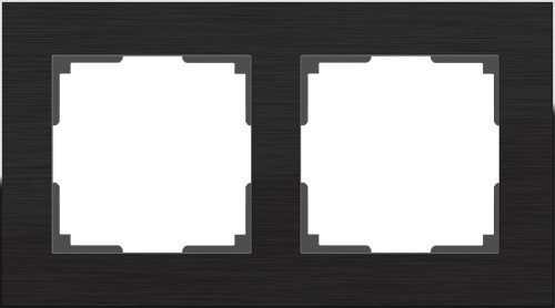 Рамка универсальная Werkel Aluminium 2-м. металл черный алюминий фото фото 2 Рамка универсальная Werkel Aluminium 2-м. металл черный алюминий картинка фото 2