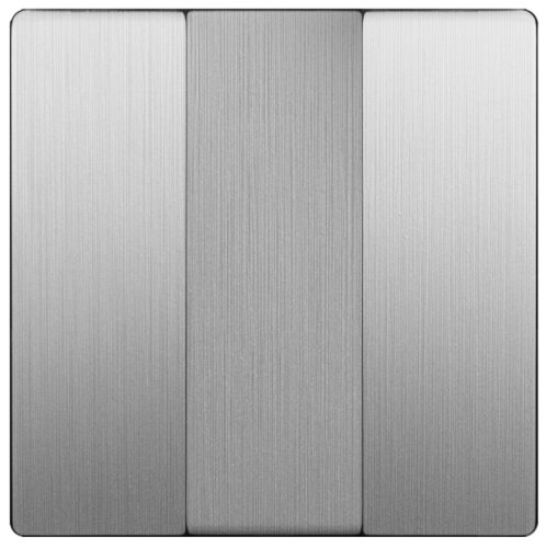 Лицевая панель Werkel для 3-кл. выключателя серебряный рифленый картинка фото 2