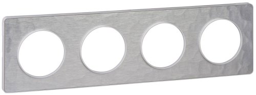 Рамка универсальная Schneider Electric Odace 4-м. металл алюминий мартель/белый фото Рамка универсальная Schneider Electric Odace 4-м. металл алюминий мартель/белый картинка