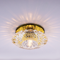 Светильник встраиваемый Италмак Bohemia 220 10 73 G9 65мм/60вт огран стекло/золото картинка 