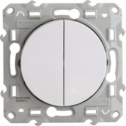 Переключатель без рамки Schneider Electric Odace 2-кл. проходной белый картинка фото 2