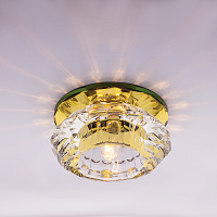 Светильник встраиваемый Италмак Bohemia 220 3 73 G9 60мм/60Вт огран стекло/золото картинка 