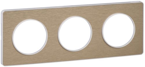 Рамка универсальная Schneider Electric Odace 3-м. металл полированная бронза/белый фото Рамка универсальная Schneider Electric Odace 3-м. металл полированная бронза/белый картинка