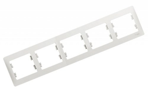 Рамка горизонтальная Systeme Electric Glossa 5-м. белый картинка фото 2
