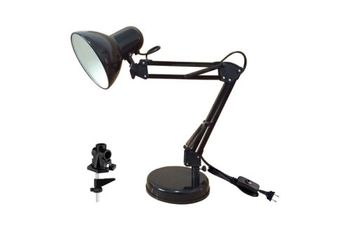 Светильник настольный ЛОН MT2001 A/C 220В 60Вт Черный/подставка+струбцина картинка 