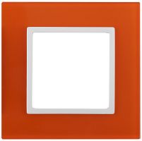 Рамка универсальная Эра Elegance 1-м. стекло оранжевое/белый картинка