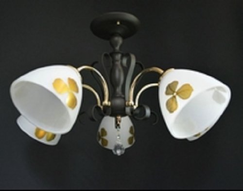 Люстра потолочная пятирожковая Мелодия Света  E27 Черный/золото картинка 