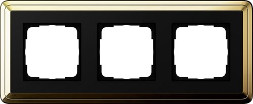 Рамка универсальная Gira ClassiX 3-м. латунь/черный картинка