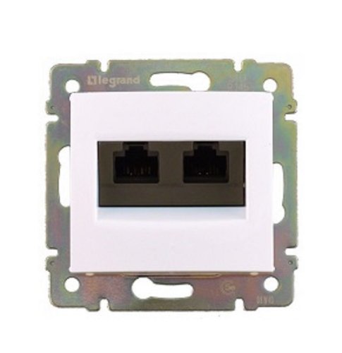 Розетка телефонная+компьютер без рамки Legrand Valena 2-м. RJ11+RJ45 белый картинка фото 2