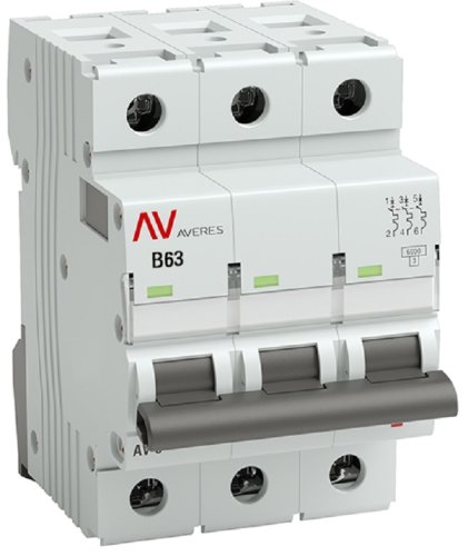 Выключатель автоматический EKF Averes AV-6 3п 6А B 6кА картинка