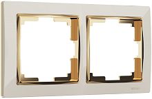 Рамка универсальная Werkel Snabb 2-м. слоновая кость/золото картинка