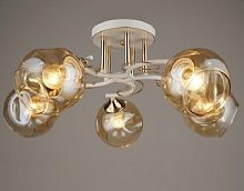 Люстра потолочная пятирожковая Мелодия Света Е27 220В Белая/золото картинка 