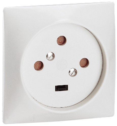 Розетка силовая Legrand 20A 3P+N 400В слоновая кость картинка 