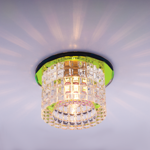 Светильник встраиваемый Италмак Bohemia 220 14 72 G9 65мм/60Вт огран стекло/мультиколор картинка 