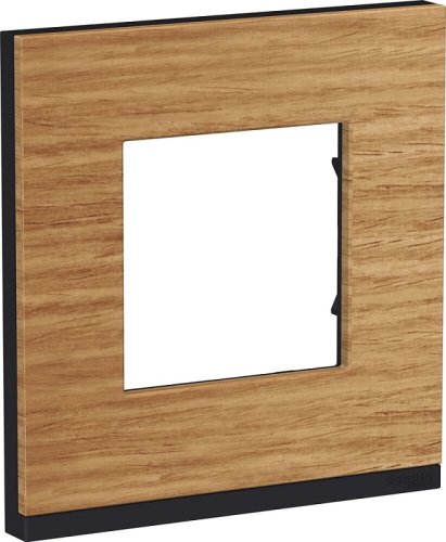 Рамка горизонтальная Schneider Electric Unica Studio Pure 1-м. дерево дуб/антрацит картинка