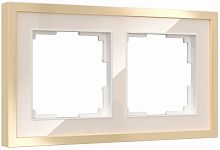Рамка универсальная Werkel Baguette 2-м. металл айвори/латунь картинка