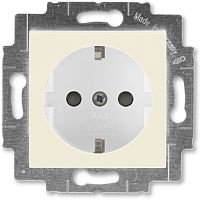 Розетка с заземлением без рамки ABB EPJ Levit 1-м. шторки слоновая кость/белый картинка