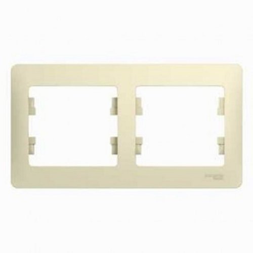 Рамка горизонтальная Systeme Electric Glossa 2-м. бежевый картинка фото 2