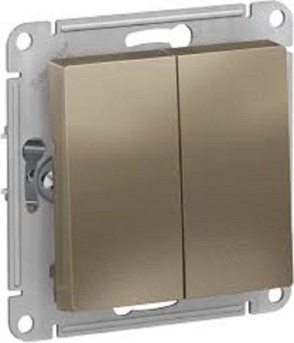 Выключатель без рамки Systeme Electric AtlasDesign 2-кл. шампань картинка фото 2