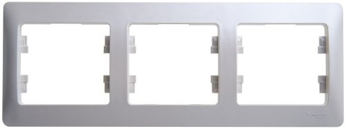 Рамка вертикальная Systeme Electric Glossa 3-м. белый картинка фото 2