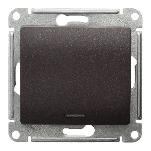 Выключатель с подсветкой без рамки Systeme Electric Glossa 1-кл. шоколад фото фото 2 Выключатель с подсветкой без рамки Systeme Electric Glossa 1-кл. шоколад картинка фото 2