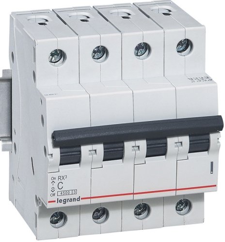 Выключатель автоматический Legrand RX3 4500 4п 63А C 4.5кА картинка