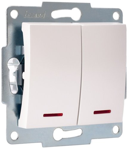 Выключатель с подсветкой без рамки Lezard Karina 2-кл. жемчужно-белый/перламутр фото Выключатель с подсветкой без рамки Lezard Karina 2-кл. жемчужно-белый/перламутр картинка
