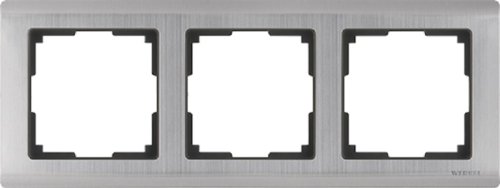 Рамка универсальная Werkel Metallic 3-м. металл глянцевый никель картинка фото 2
