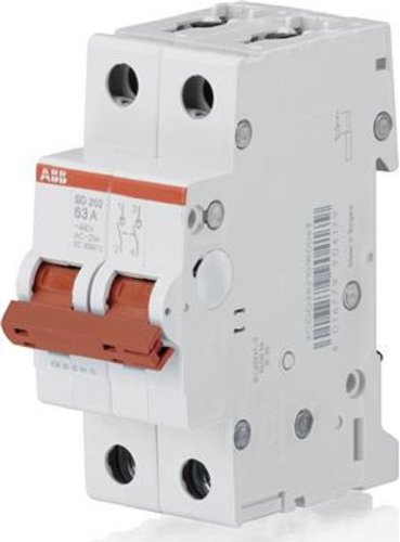 Выключатель нагрузки (мини-рубильник) ABB SD202 2п 63A рычаг красный AC/DC фото Выключатель нагрузки (мини-рубильник) ABB SD202 2п 63A рычаг красный AC/DC картинка